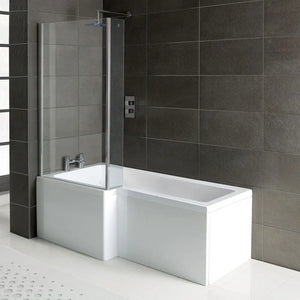 Pureflo 1700x700-885mm Shower Bath 0th With Screen And Bath Panels Pureflo