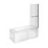 Pureflo 1700x850mm Shower Bath 0th Supercast With Screen And Bath Panels P Shape