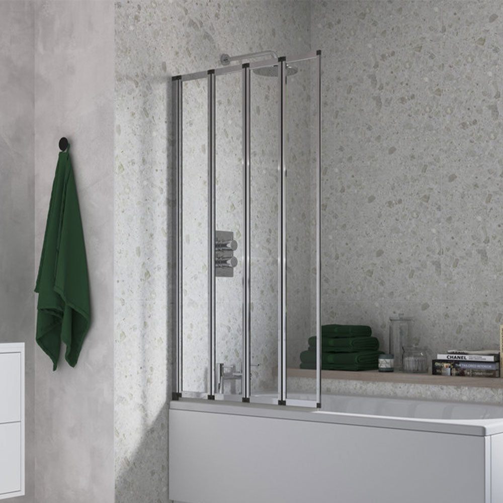 Auvellis Nexara 4 Panel Folding Bath Screen Chrome