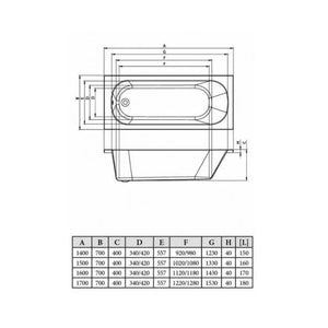 Pureflo Acrylic Bath 0th With Leg Set Pureflo