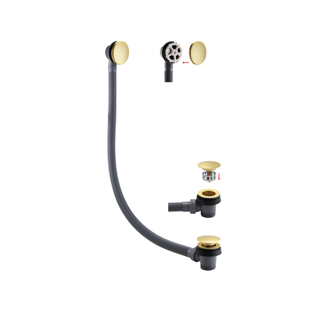 Auvellis Nexara Sprung Bath Waste & Overflow – Brushed Brass