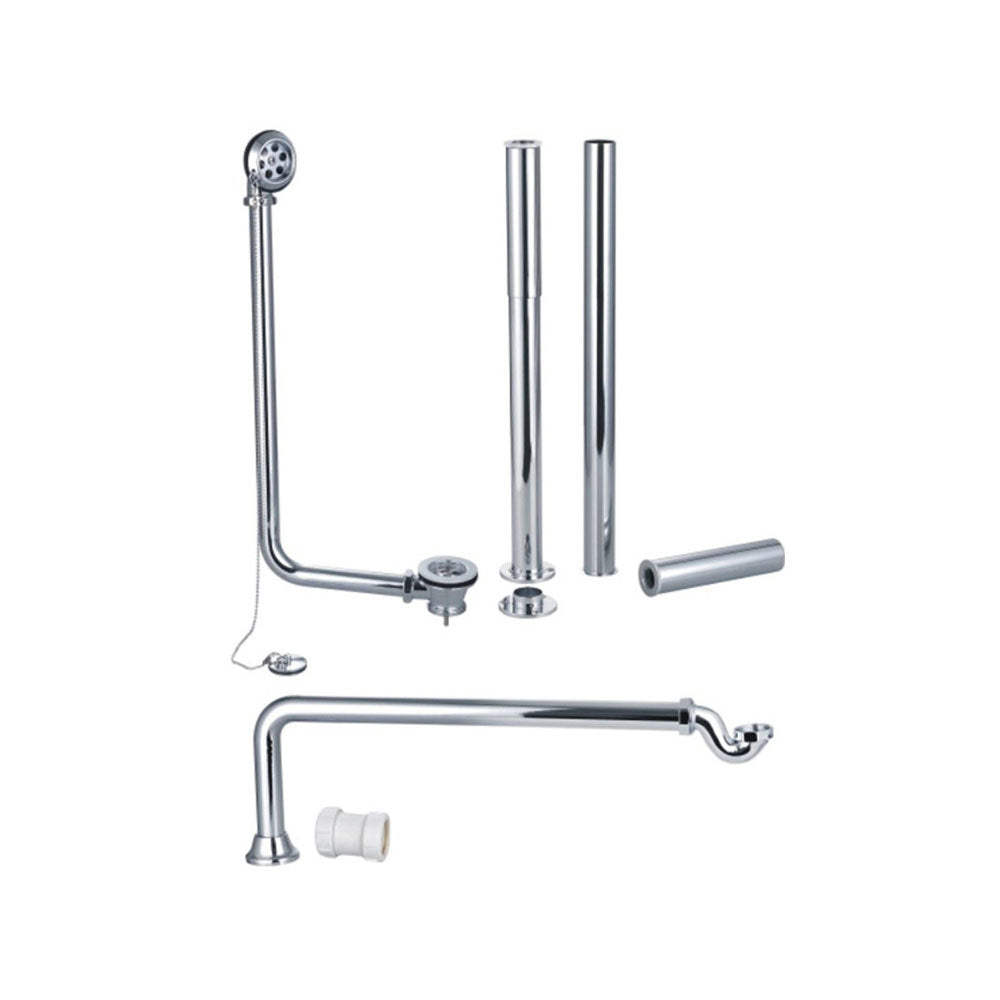 Auvellis Nexara Exposed Bath Plug And Chain With Pipe Shrouds Chrome