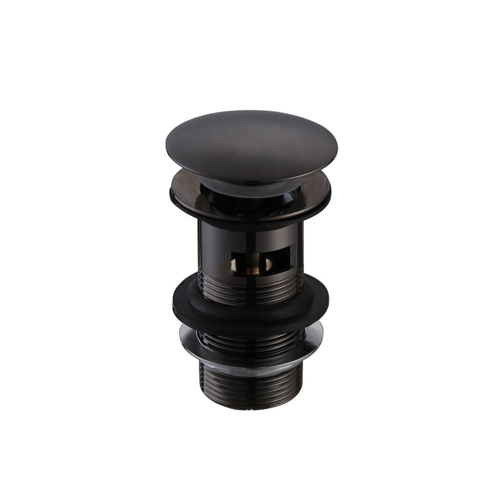 Auvellis Nexara Slotted Mushroom Press-to-Open Basin Waste – Black (suitable for basins with overflows)
