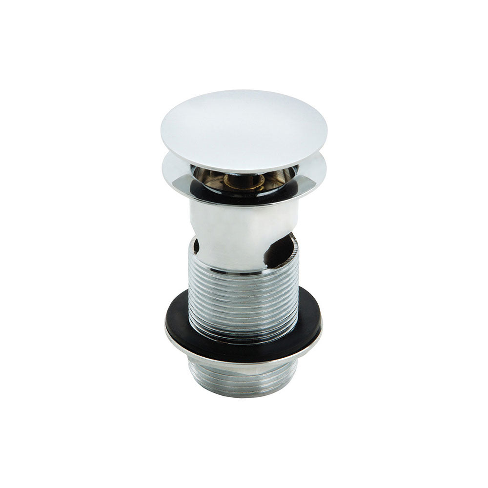 Auvellis Nexara Slotted Mushroom Press-to-Open Basin Waste – Chrome (suitable for basins with overflows)