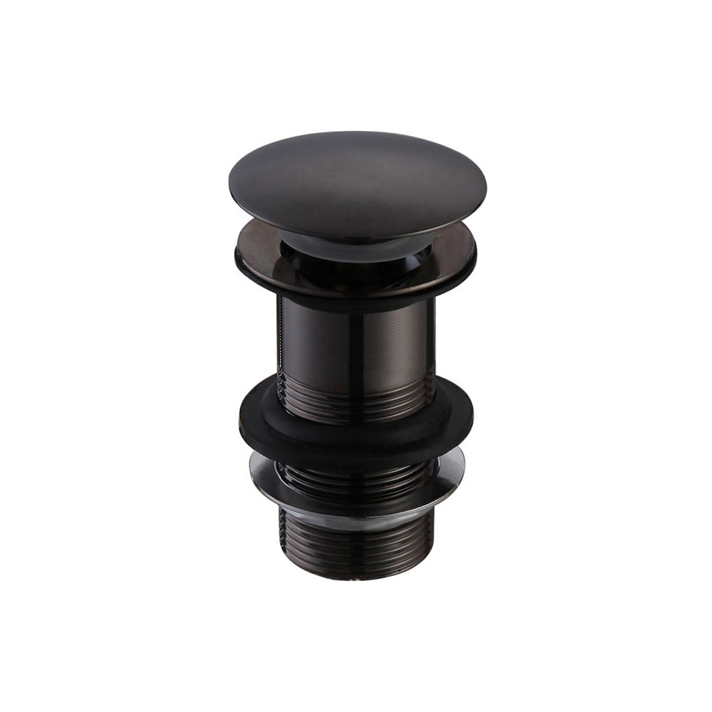 Auvellis Nexara Unslotted Mushroom Press-to-Open Basin Waste – Black (suitable for basins without overflows)