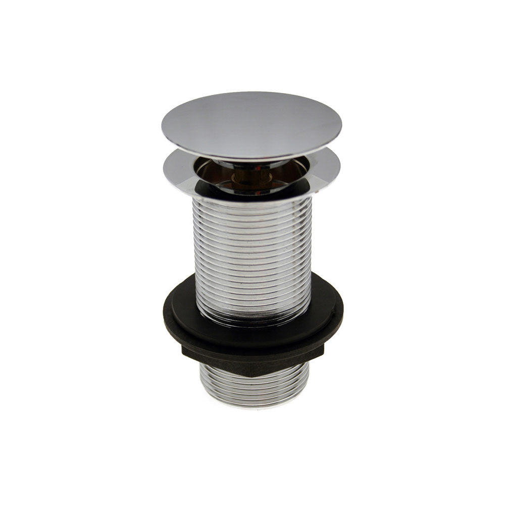 Auvellis Nexara Unslotted Mushroom Press-to-Open Basin Waste – Chrome (suitable for basins without overflows)