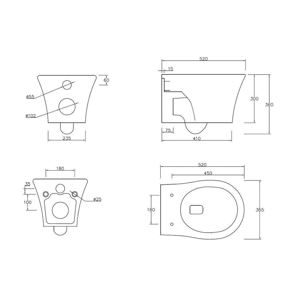 Sandro Wall Hung Toilet With Soft Close Seat