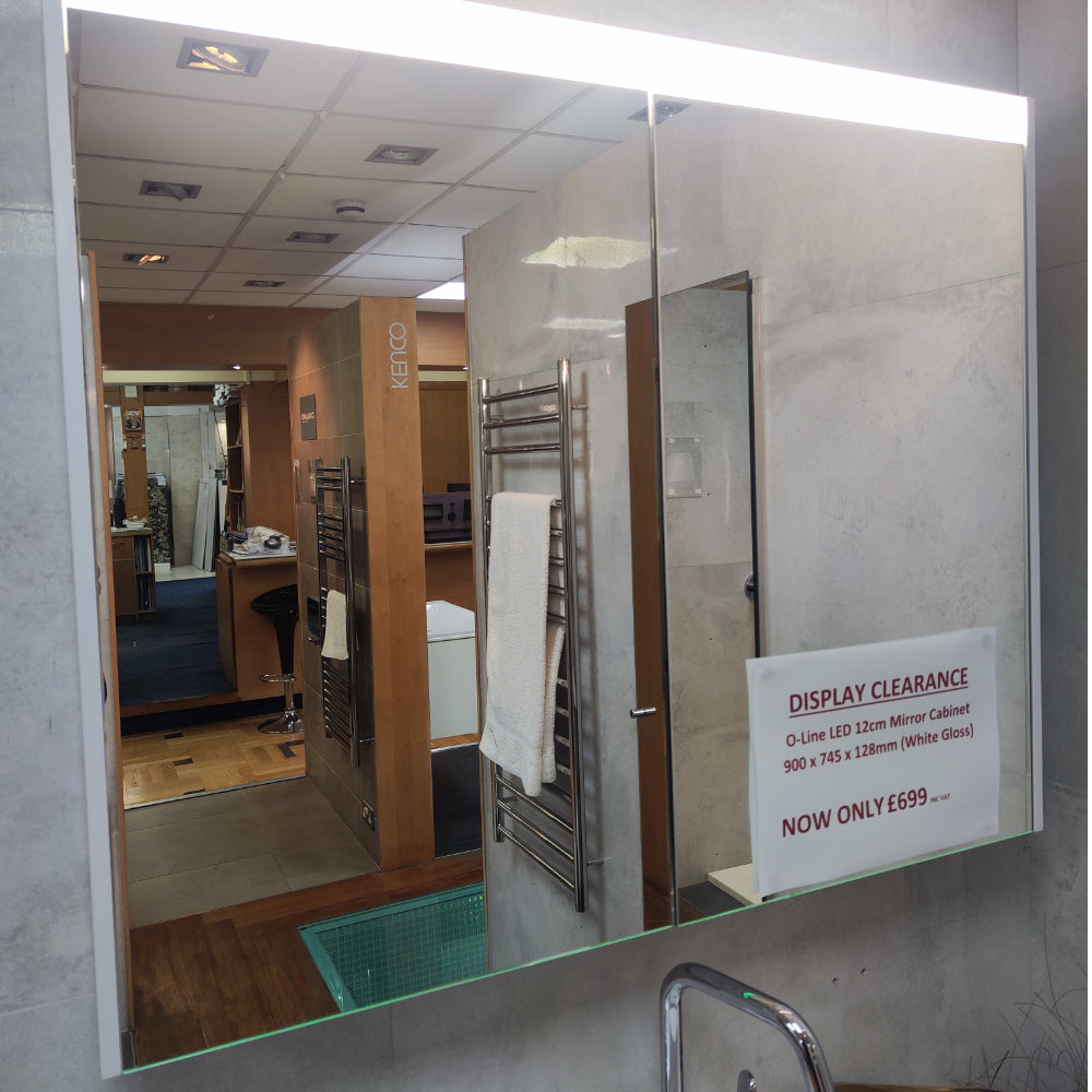 Schneider 900x745x128mm Illuminated Mirror Cabinet with Shaver Socket – White Gloss Schneider