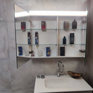 Schneider 900x745x128mm Illuminated Mirror Cabinet with Shaver Socket – White Gloss Schneider