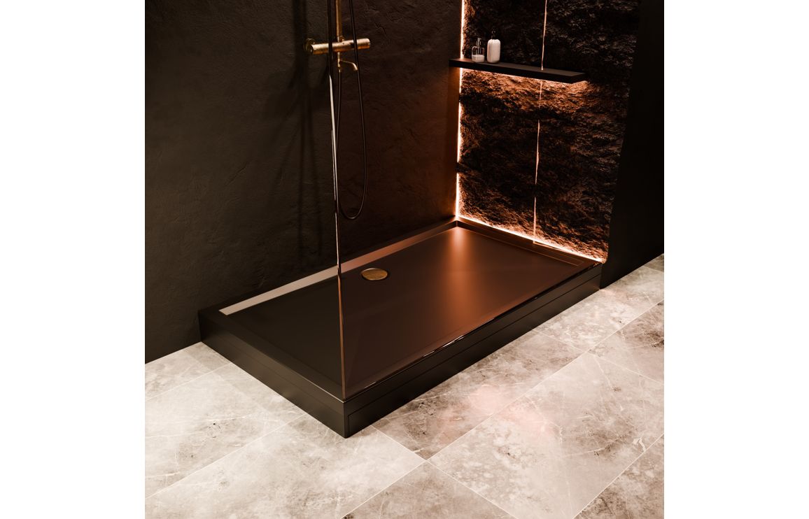 Auvellis matt black rectangular shower tray plinth