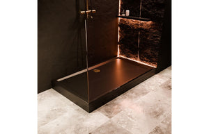 Auvellis matt black rectangular shower tray plinth