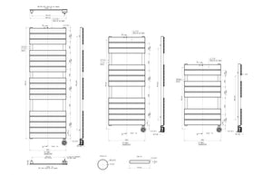 Auvellis Trend electric towel rail dimensions