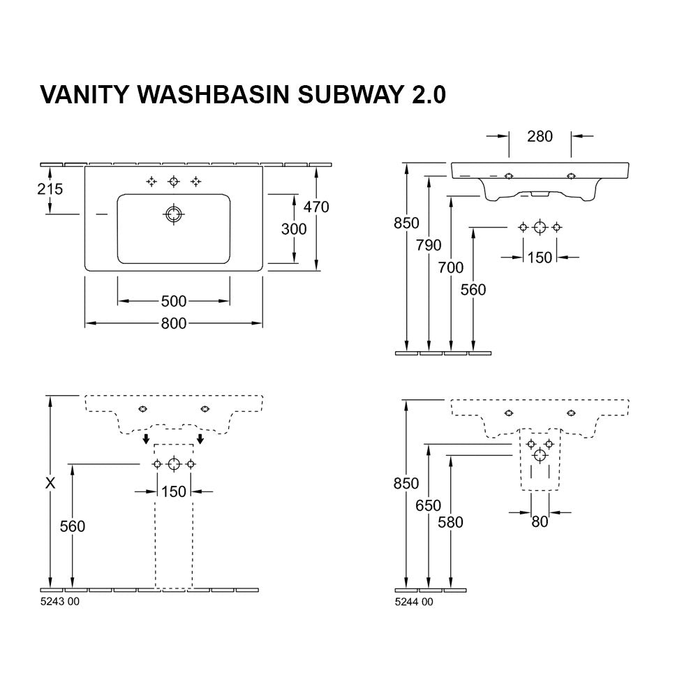 Villeroy & Boch Subway 2.0  Bathroom Set Villeroy & Boch