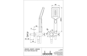 Auvellis Uno Hand Shower Set – Gunmetal – technical view 1