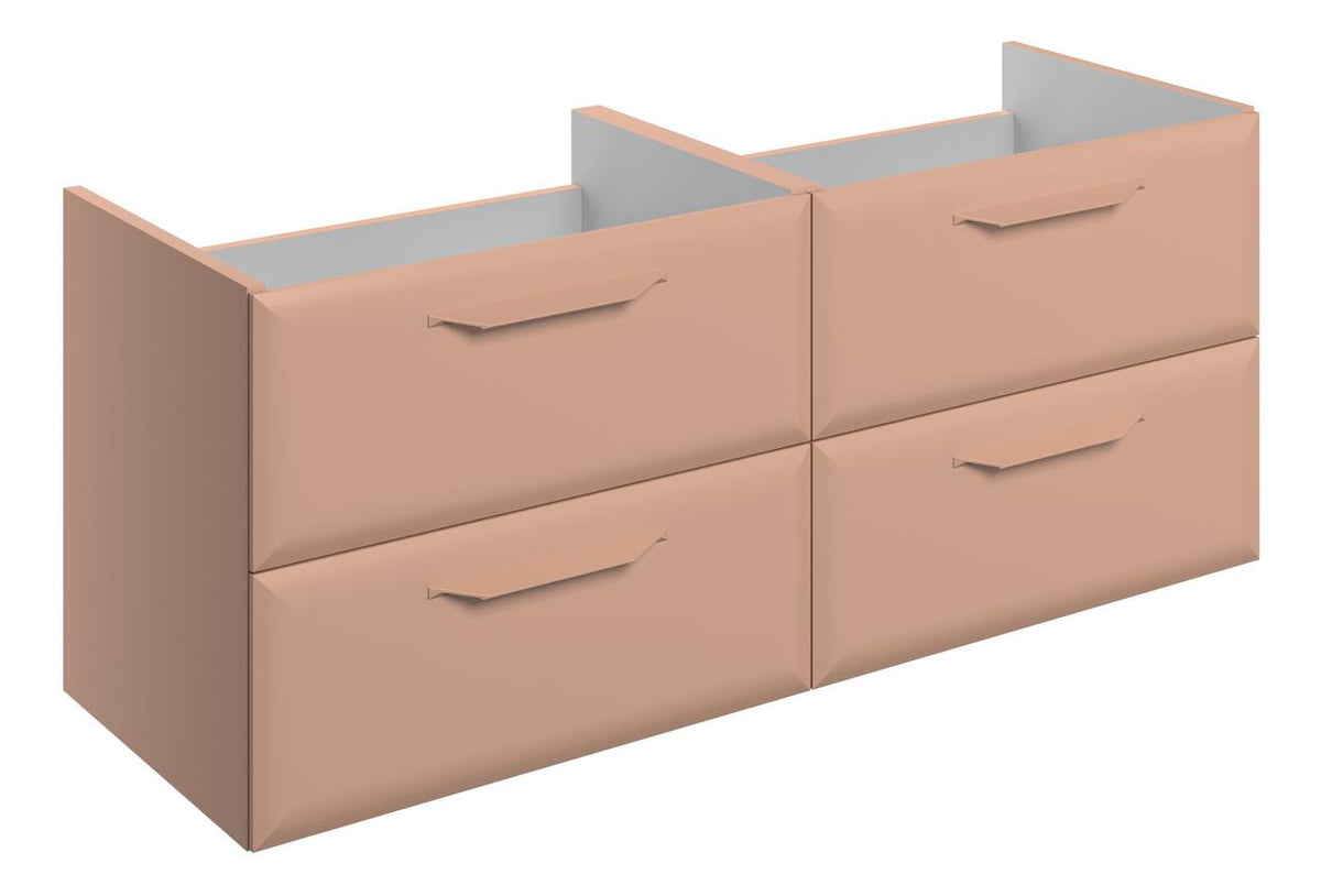 Auvellis Arven 1180mm wall-hung 4-drawer basin unit in Matt Apricot