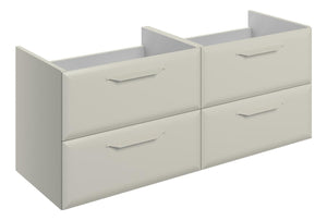 Auvellis Arven 1180mm wall-hung 4-drawer basin unit in Matt Latte