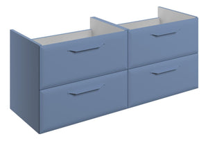 Auvellis Arven 1180mm wall-hung 4-drawer basin unit in Matt Misty Blue