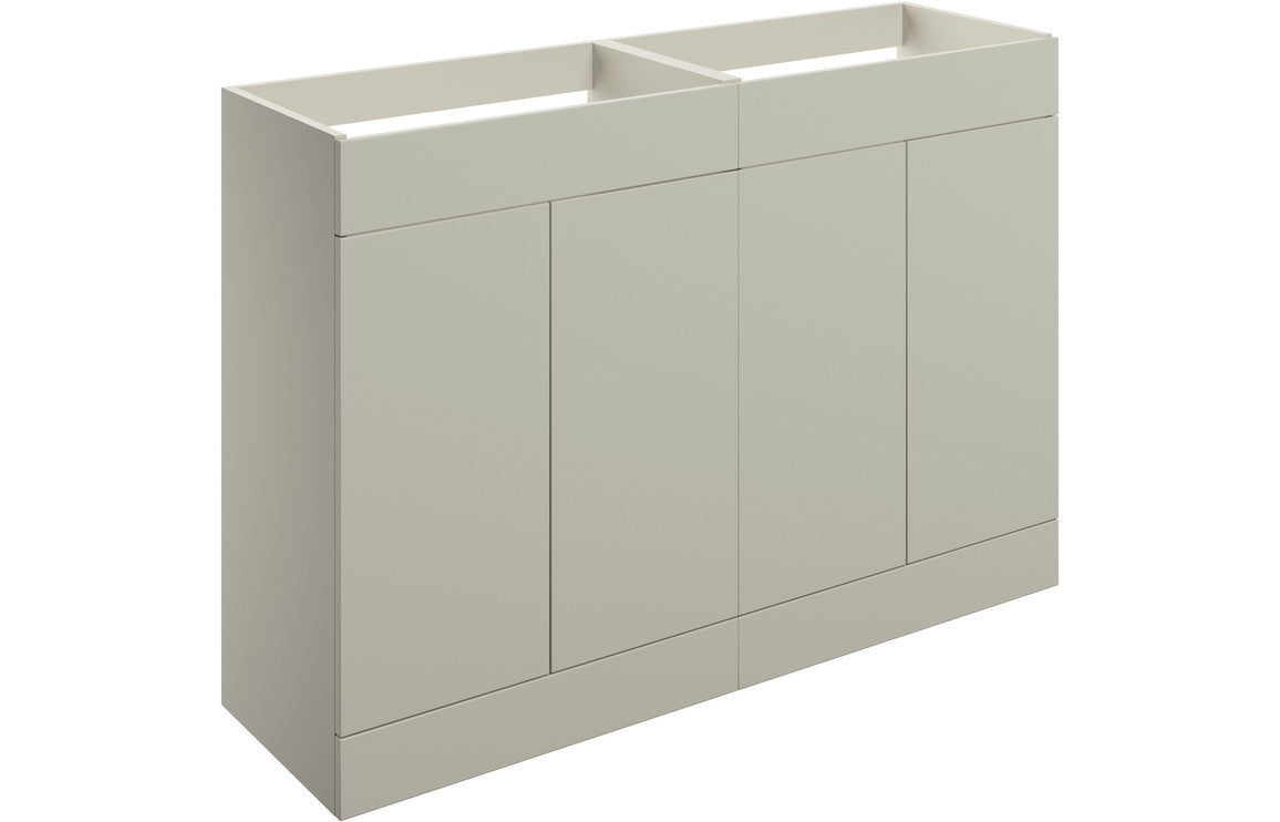 Auvellis Arven 1180mm floor-standing four-door modular vanity run in matt latte