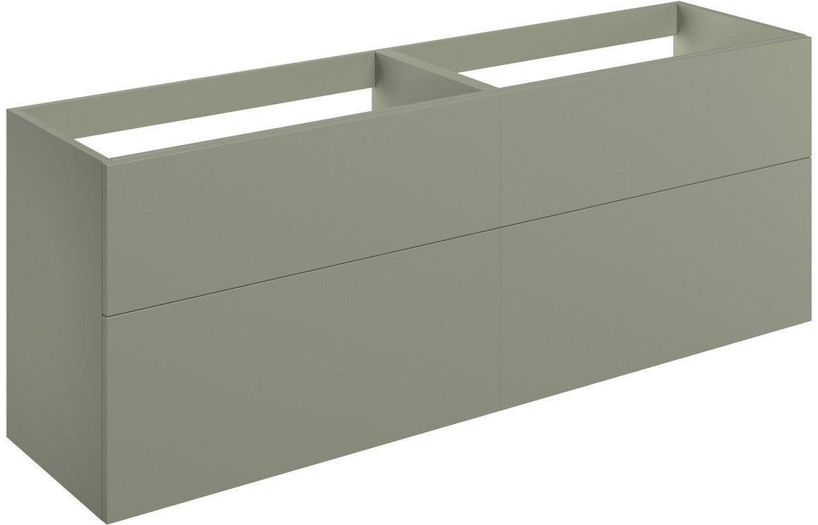 Auvellis Arven 1180mm wall-hung four-drawer modular vanity run in matt olive green