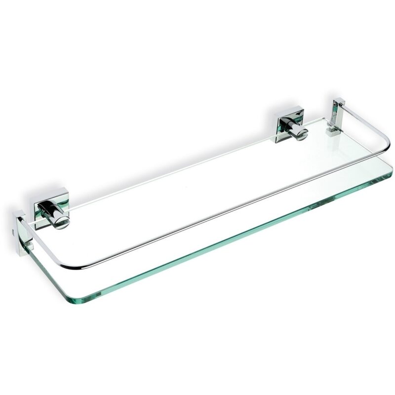 Auvellis Arven 400mm glass shelf with chrome fittings