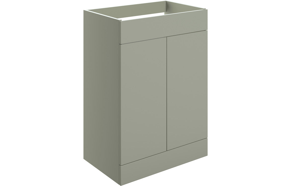 Auvellis Arven 590mm floor-standing two-door modular vanity unit in matt olive green