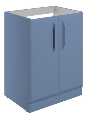 Auvellis Arven 600mm floor-standing 2-door basin unit without top – Matt Misty Blue