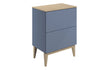 Auvellis Arven 610mm slim-depth floor-standing vanity with maple-effect worktop in matt smoke blue