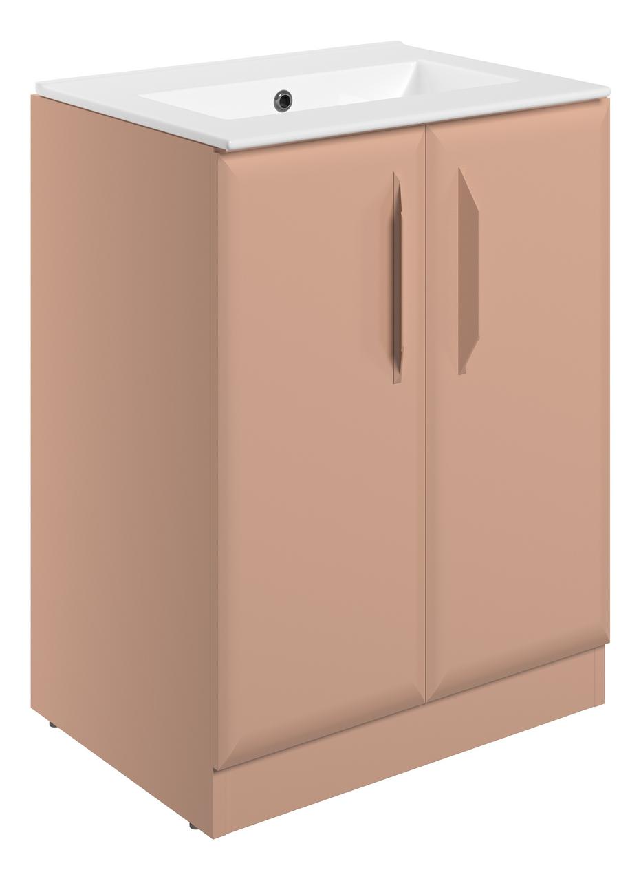 Auvellis Arven 615mm floor-standing vanity with 0-tap-hole basin in Matt Apricot
