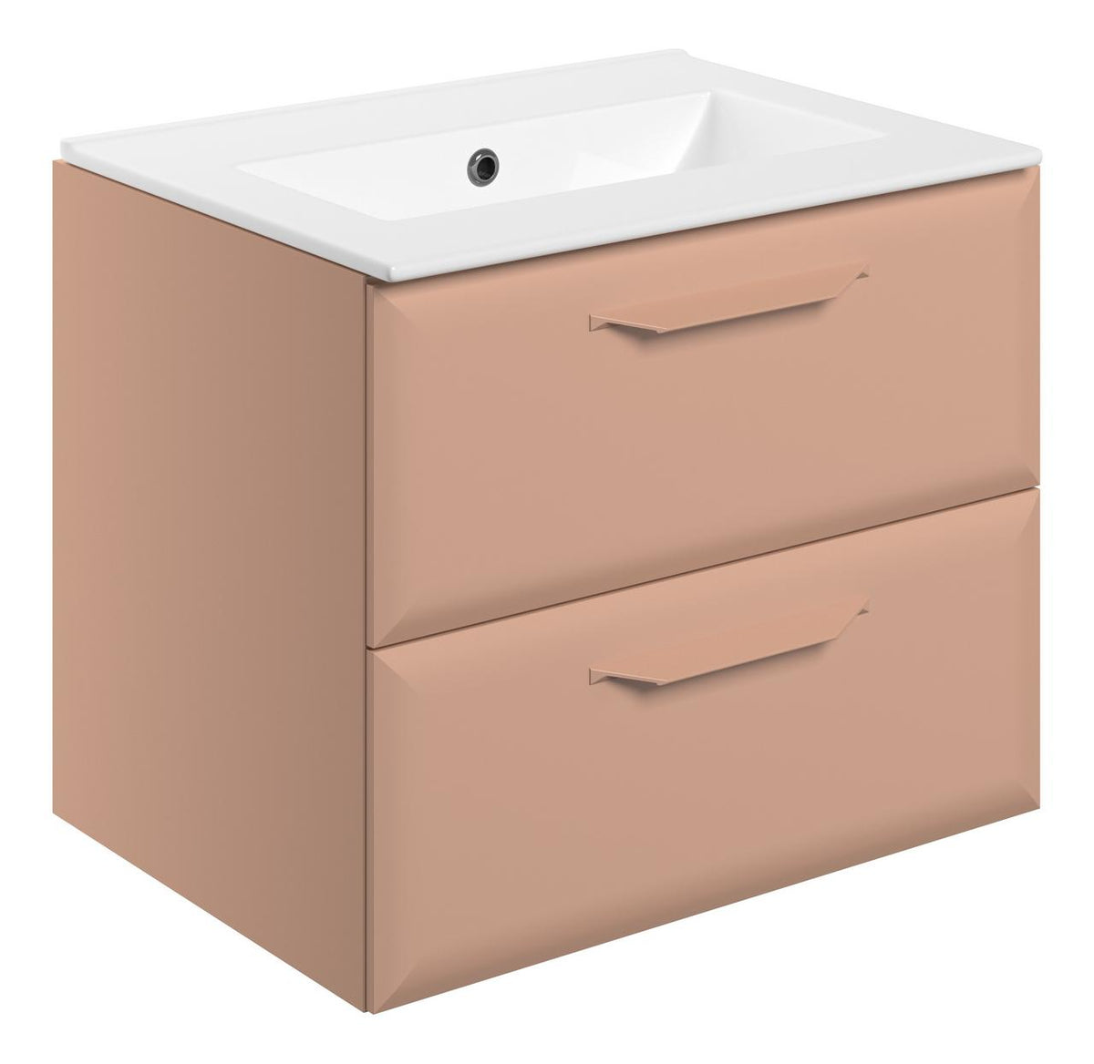 Auvellis Arven 615mm wall-hung vanity with 0-tap-hole basin in Matt Apricot