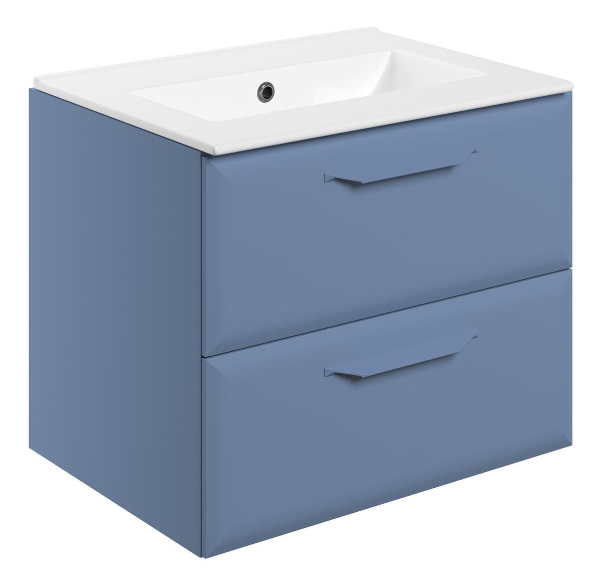 Auvellis Arven 615mm wall-hung vanity with 0-tap-hole basin in Matt Misty Blue