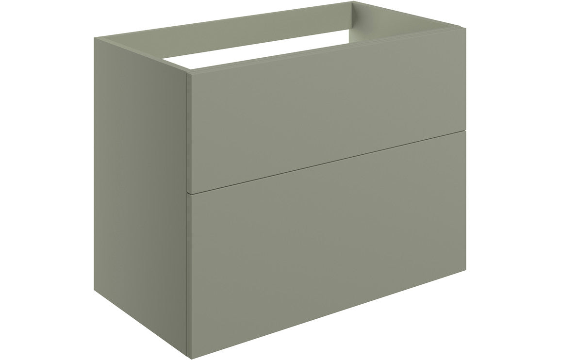 Auvellis Arven 790mm wall-hung twin-drawer modular vanity unit in matt olive green