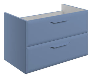 Auvellis Arven 795mm wall-hung 2-drawer basin unit in Matt Misty Blue