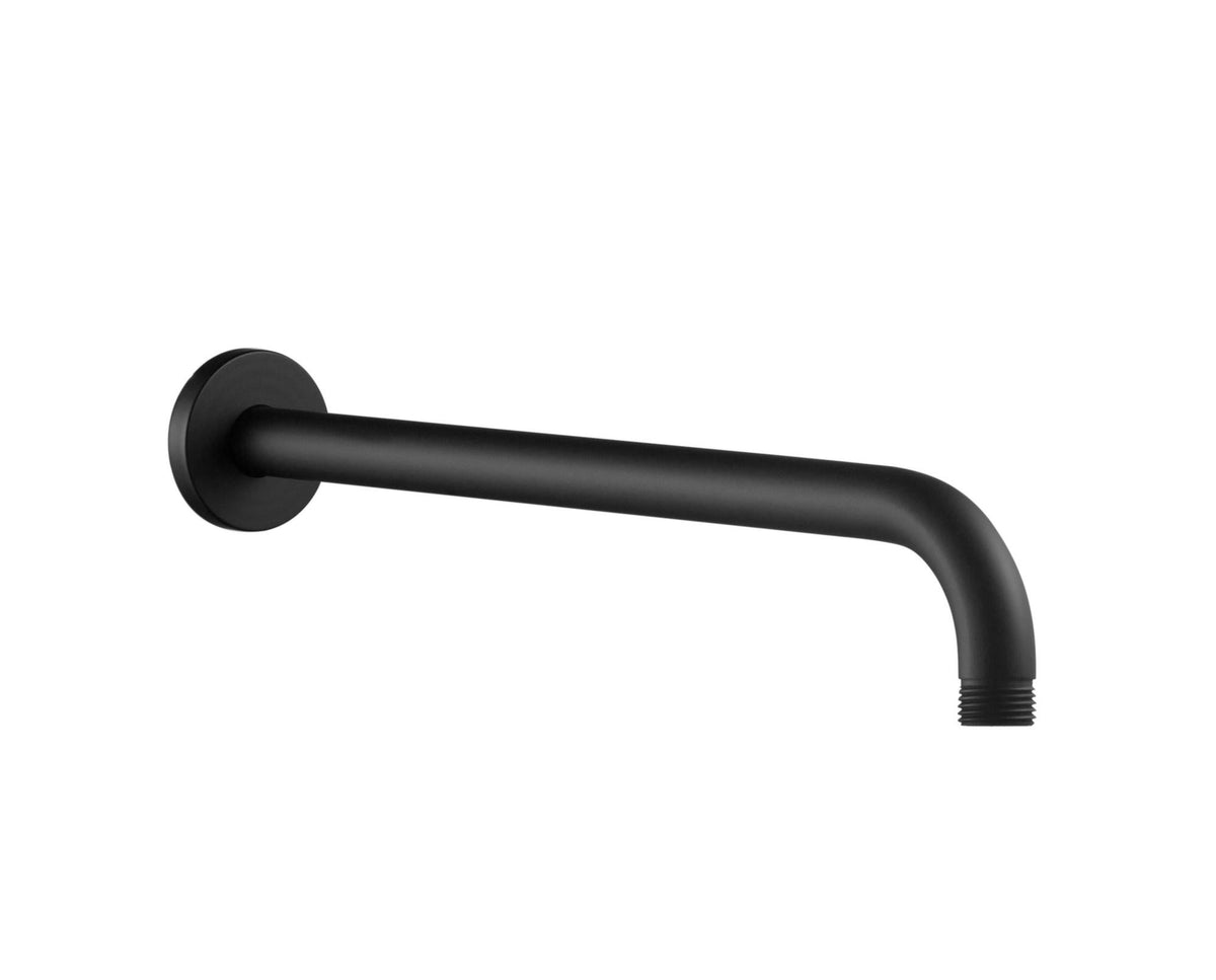 Auvellis Nexara 320mm Round Wall-Mounted Shower Arm – Matt Black