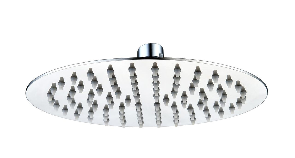 Auvellis Nexara ultra-slim round fixed shower head in Chrome – 250mm