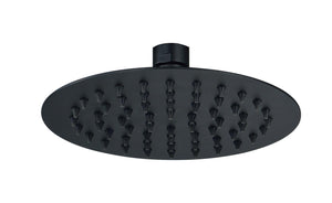 Auvellis Nexara ultra-slim round fixed shower head in Matt Black – 250mm