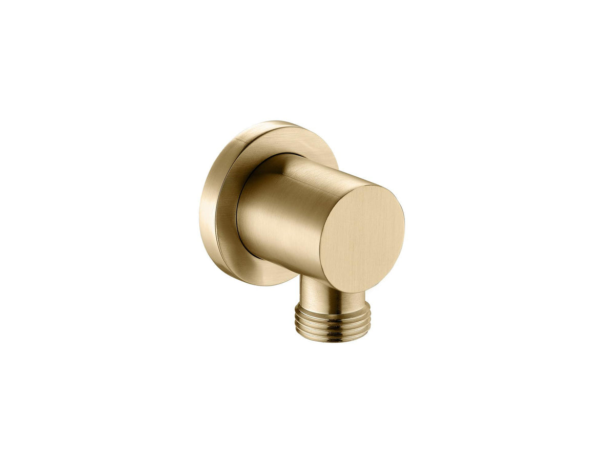 Auvellis Nexara Round Wall Outlet Elbow – Brushed Brass