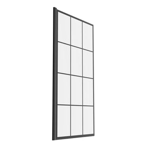 Auvellis black square grid bath screen complete view