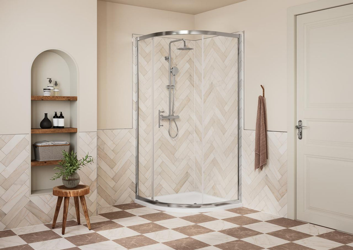 Auvellis Nexara Classix 1 Door Quadrant Shower Enclosure – 900mm