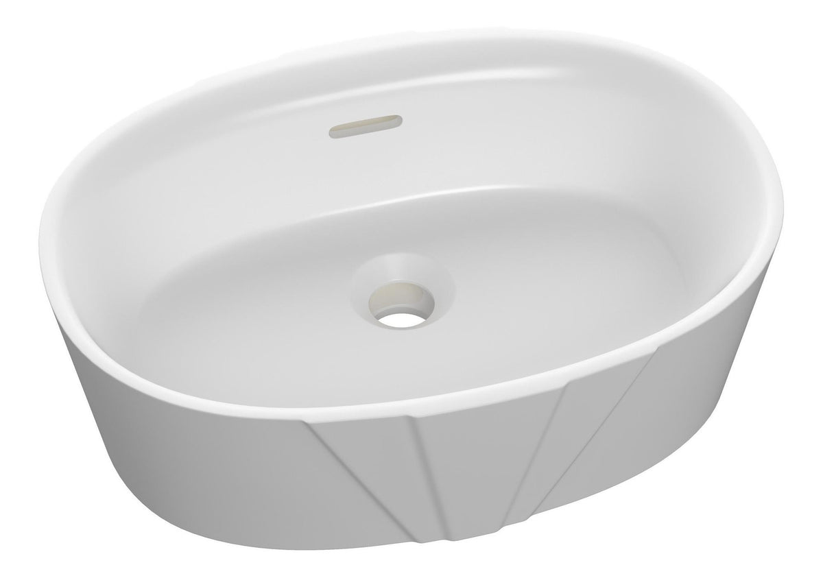 Auvellis Deco 460mm Resin Countertop Washbasin – White – DIPB1426
