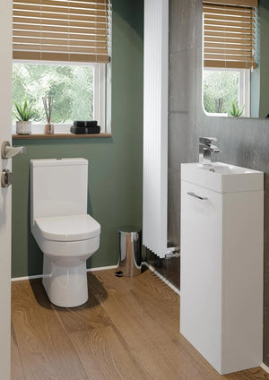 Auvellis Forma 590mm Floor Standing 2 Door Basin Unit (No Top) – Styled Roomset; Basin, Worktop and Tap Not Included