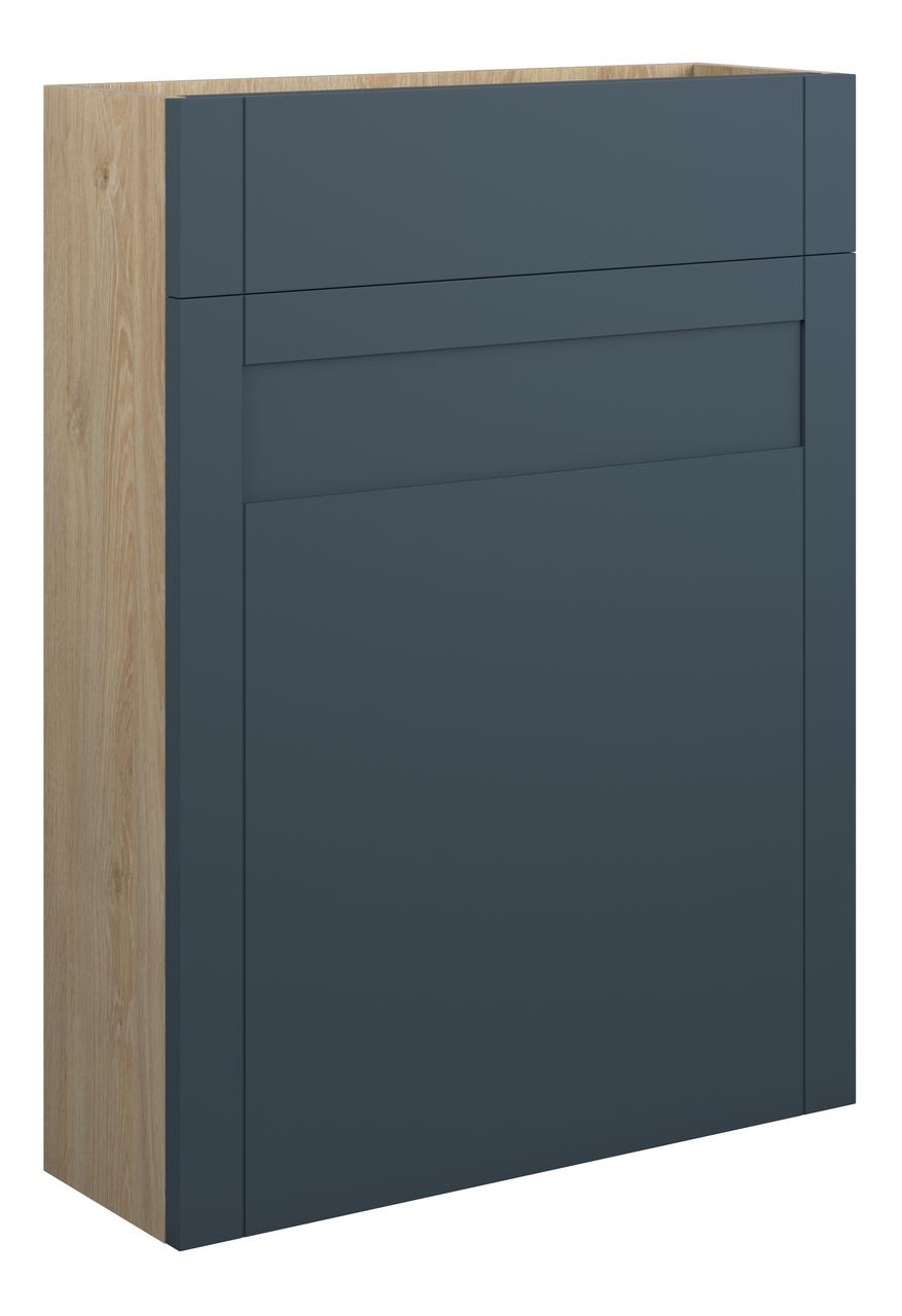 Auvellis Forma 600mm Slim WC Unit – Matt Arley Blue with Oak cabinet