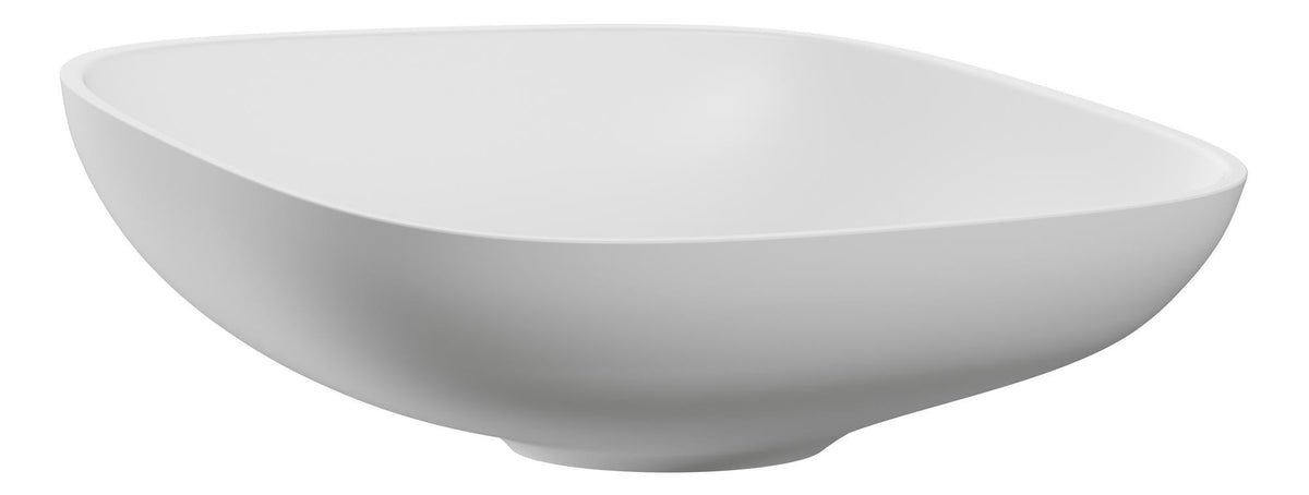 Auvellis Incline 500 x 380mm rectangular white resin countertop washbasin