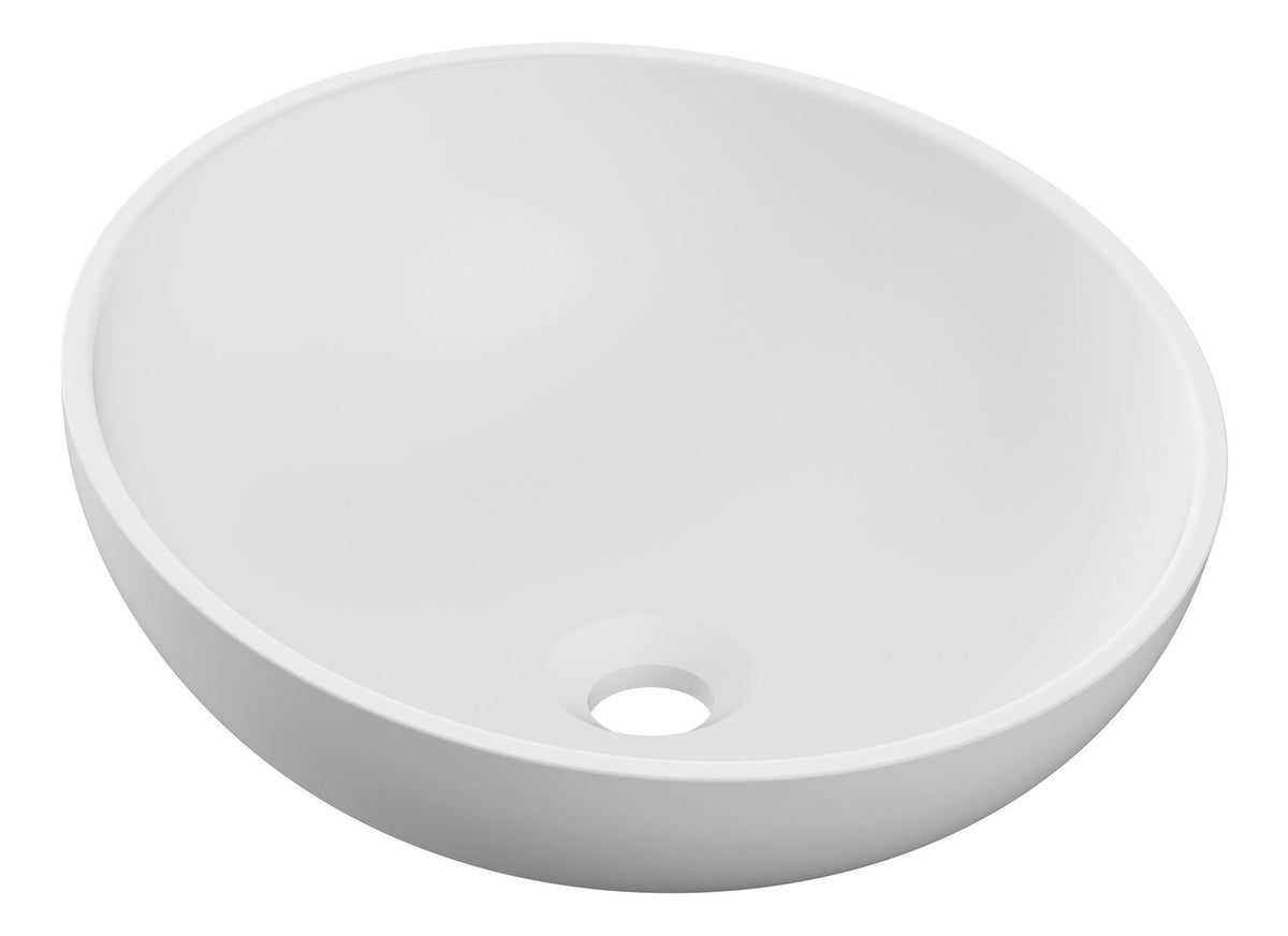 Auvellis Incline Resin Countertop Washbasin – White – DIPB0128