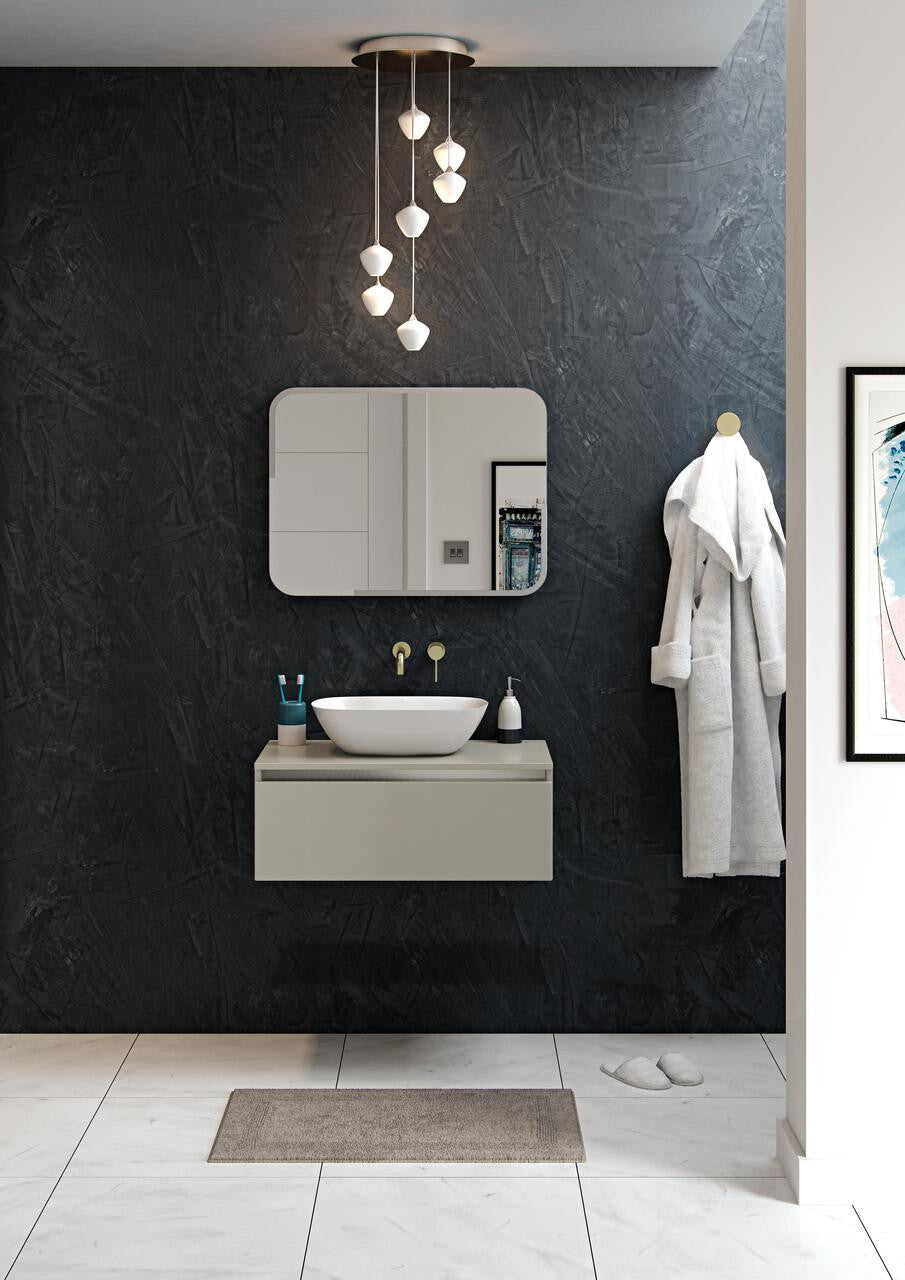 Auvellis Layla 460mm Resin Countertop Washbasin in a bathroom setting