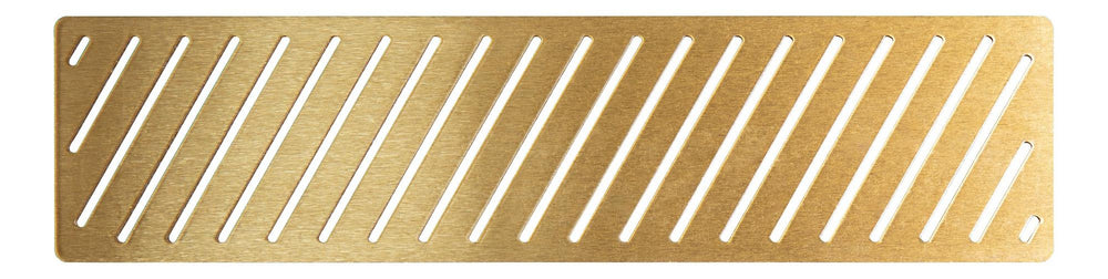 Auvellis linear shower tray waste cover in brushed brass