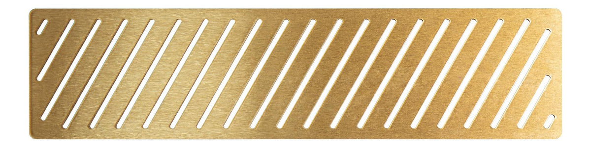Auvellis linear shower tray waste cover in brushed brass