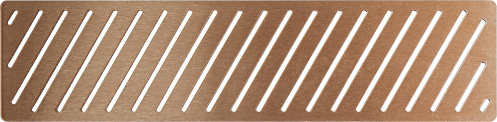 Auvellis linear shower tray waste cover in brushed bronze