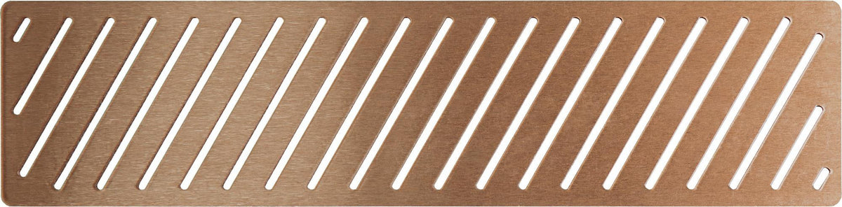 Auvellis linear shower tray waste cover in brushed bronze