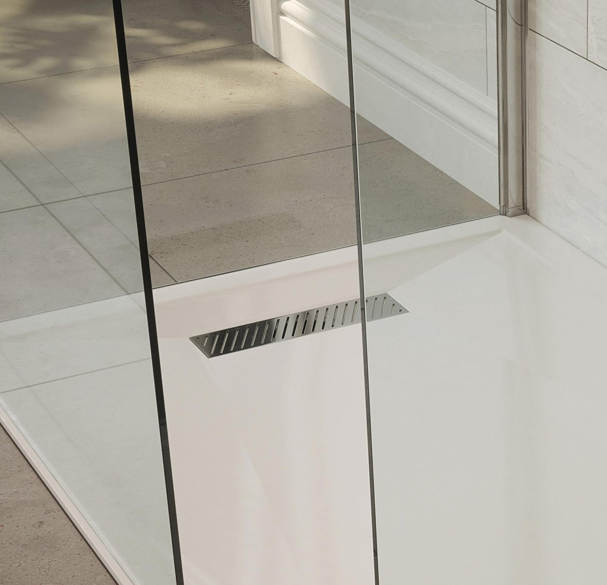 Auvellis linear shower tray waste and chrome cover