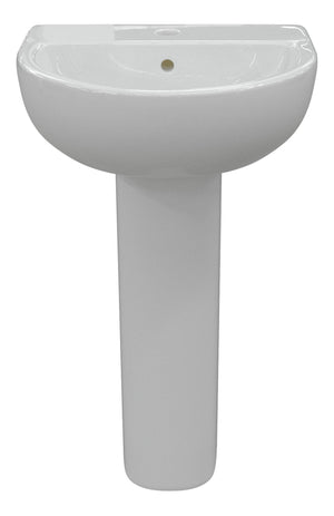 Auvellis Lunero 550mm basin and full pedestal – front view